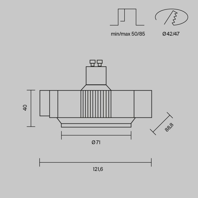 Встраиваемый светильник Technical DL139-GU10-W