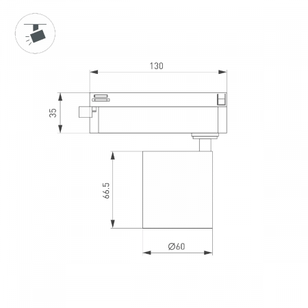 Светильник LGD-DYKE-2TR-R60-8W Warm3000 (WH, 50 deg, 230V) (Arlight, IP20 Металл, 5 лет) 052257