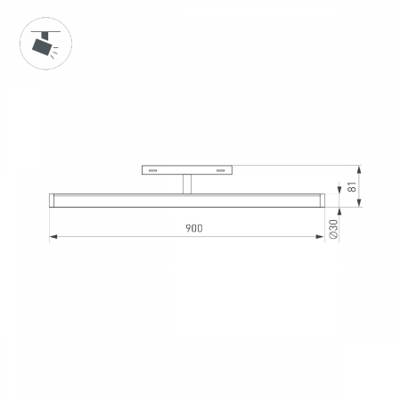 Светильник MAG-ORIENT-TUBE-TURN-L900-30W Warm3000 (BK, 180 deg, 48V) (Arlight, IP20 Металл, 5 лет) 036479