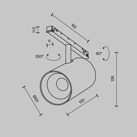 Трековый светильник Technical TR243-4-18WTW-DD2-B