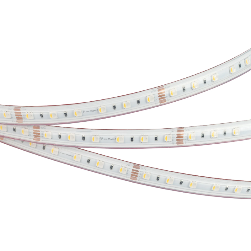 Светодиодная лента RTW-PS-B60-14mm 24V RGBW-White-4-in-1 (19.2 W/m, IP67, 5060, 5m) (Arlight, 19.2 Вт/м, IP67) 034186