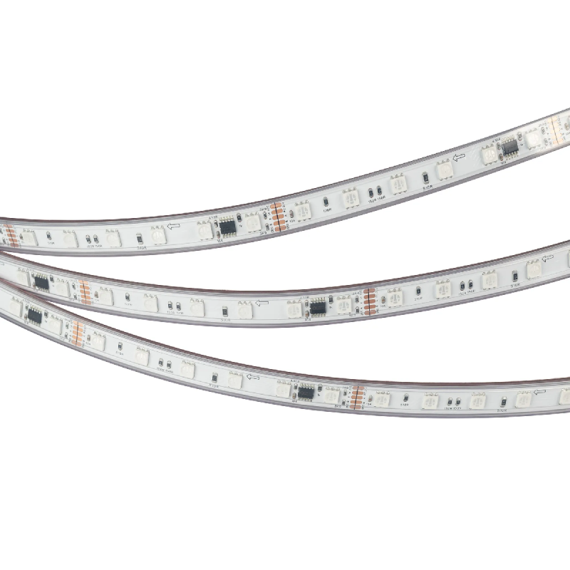 Светодиодная лента герметичная DMX-PS-B60-12mm 24V RGB-PX6 (14 W/m, IP67, 5060, 5m) (Arlight, -) 039182