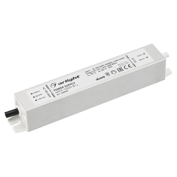 Блок питания ARPV-12020-B (12V, 1.7A, 20W) (Arlight, IP67 Металл, 3 года) 020847