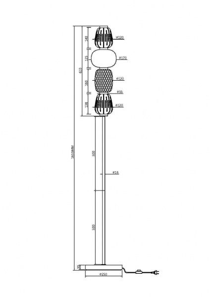 Напольный светильник (торшер) Maytoni MOD267FL-L32CH3K