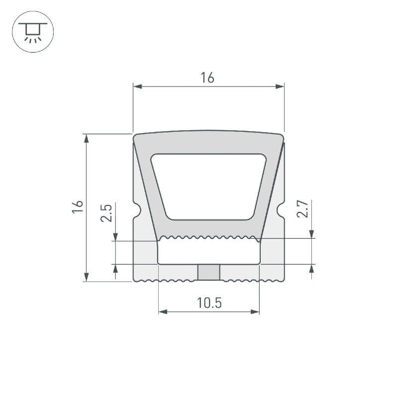 Силиконовый профиль WPH-FLEX-1616-TOP-S11-50m WHITE (Arlight, Силикон) 040832