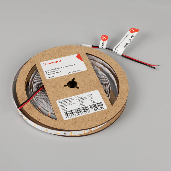 Светодиодная лента RT-A60-8mm 24V Carrot (4.8 W/m, IP20, 5m) (Arlight, -) 055375