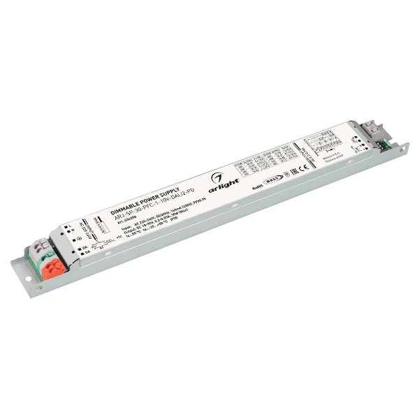 Блок питания ARJ-SP-30-PFC-1-10V-DALI2-PD (30W, 18-90V, 0.2-0.55A) (Arlight, IP20 Металл, 5 лет) 036286