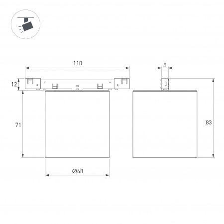 Светильник MAG-MICROCOSM-POINT-R68-7W Day4000 (BK, 36 deg, 24V) (Arlight, IP20 Металл, 5 лет) 051757
