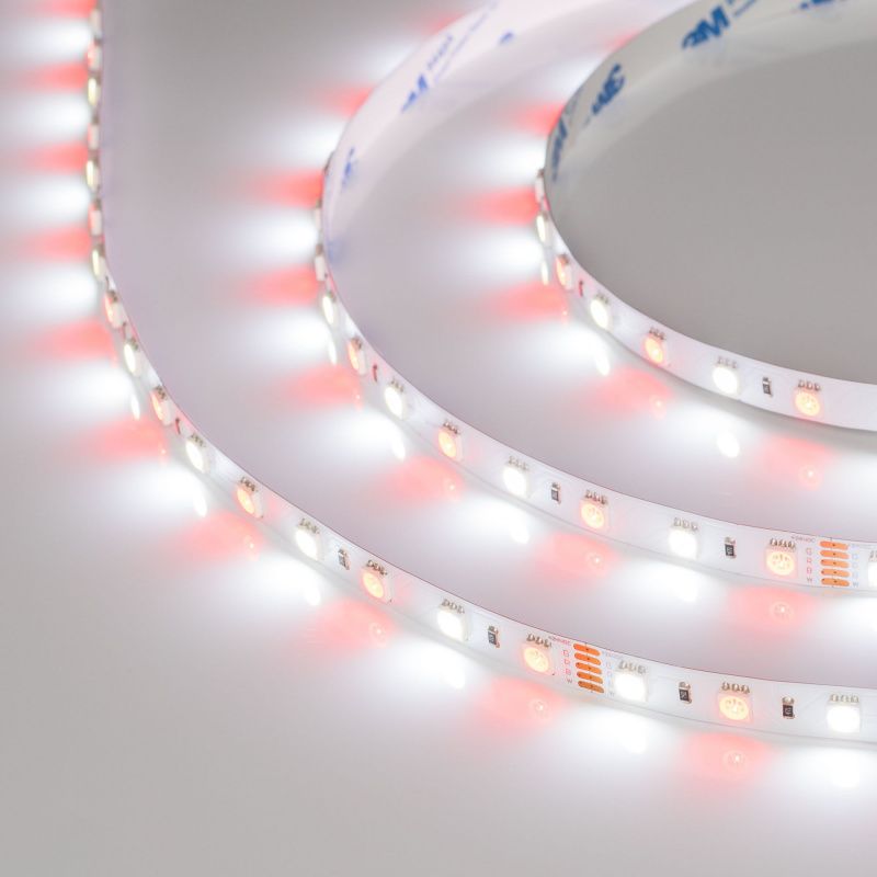 Светодиодная лента RT-B60-10mm 24V RGBW-White (14.4 W/m, IP20, 5m) (Arlight, Открытый) 018325(3)