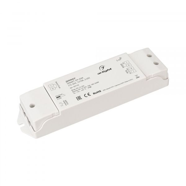 Диммер SMART-D9-DIM (12-24V, 1x15A, 2.4G) (Arlight, IP20 Пластик, 5 лет) 027133