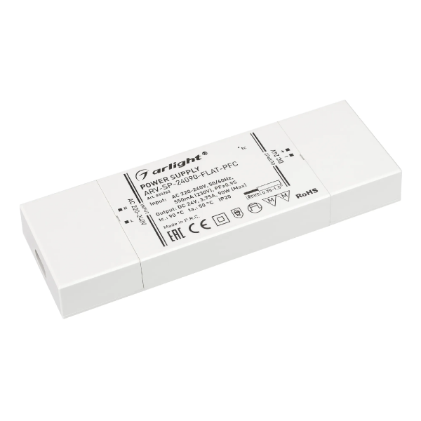 Блок питания ARV-SP-24090-FLAT-PFC (24V, 3.75A, 90W) (Arlight, IP20 Пластик, 5 лет) 033262