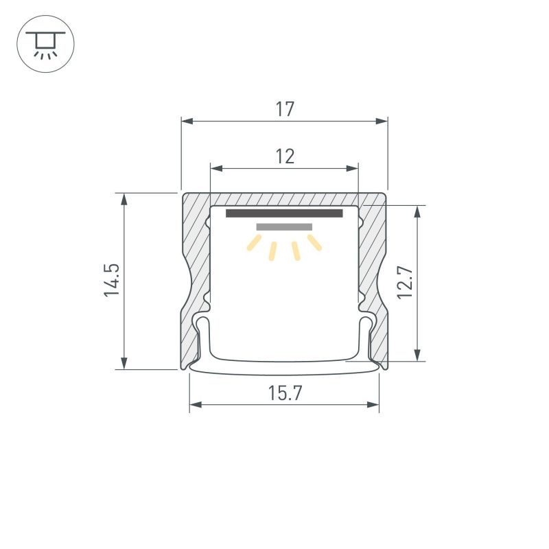 Профиль LINE-1715-2000 WHITE (Arlight, Алюминий) 044259
