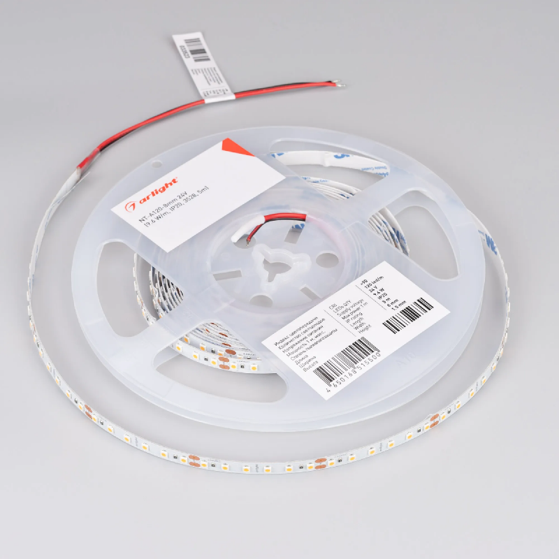 Светодиодная лента NT-A120-8mm 24V Day4000 (9.6 W/m, IP20, 3528, 5m) (Arlight, Открытый) 033524