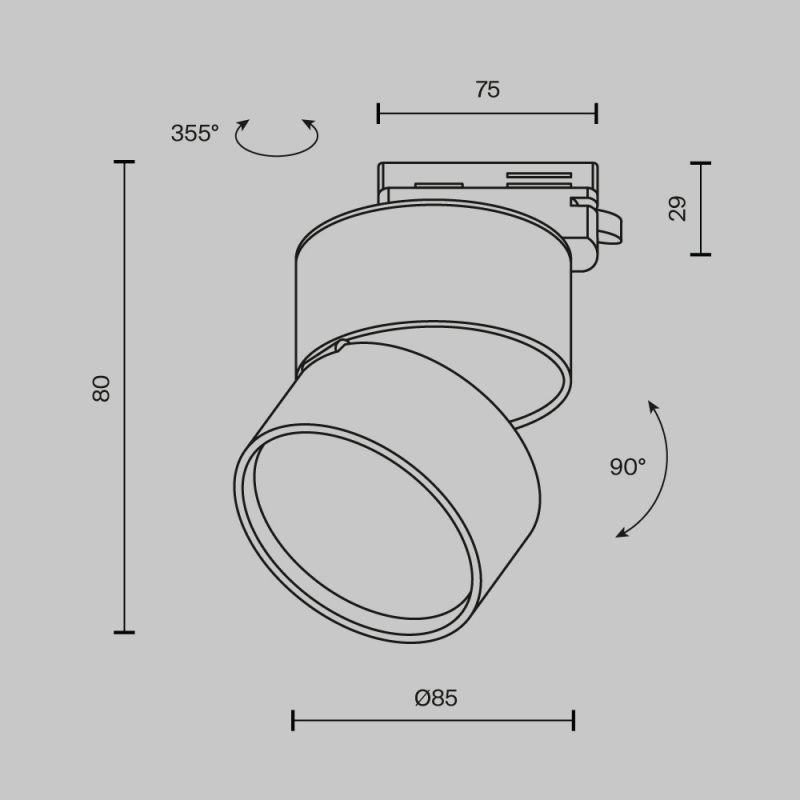 Трековый светильник Technical TR007-1-12W3K-W-1