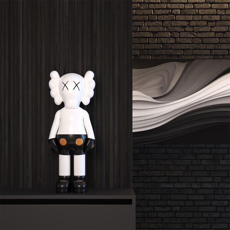 Дизайнерская статуэтка KAWS Mini чёрно-белый