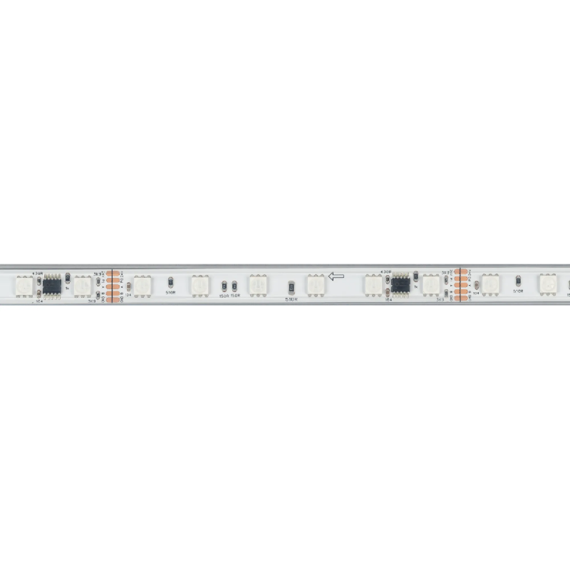 Светодиодная лента герметичная DMX-PS-B60-12mm 24V RGB-PX6 (14 W/m, IP67, 5060, 5m) (Arlight, -) 039182
