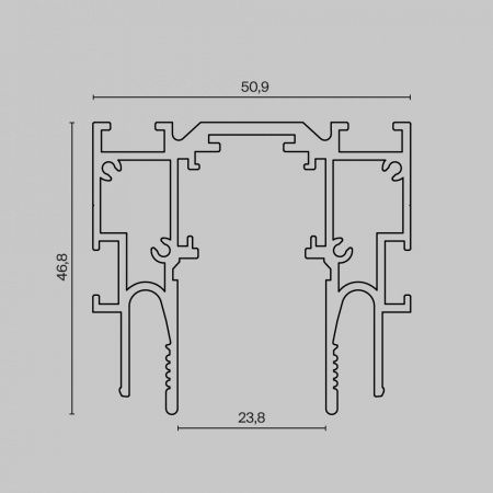 Шинопровод встраиваемый для натяжного потолка Technical TRX034-SCCL-422B