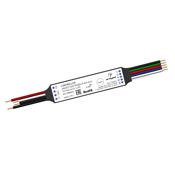 Контроллер SMART-K48-RGBW-PUSH-SUF (12-24V, 4x1A, 2.4G) (Arlight, Пластик) 028442