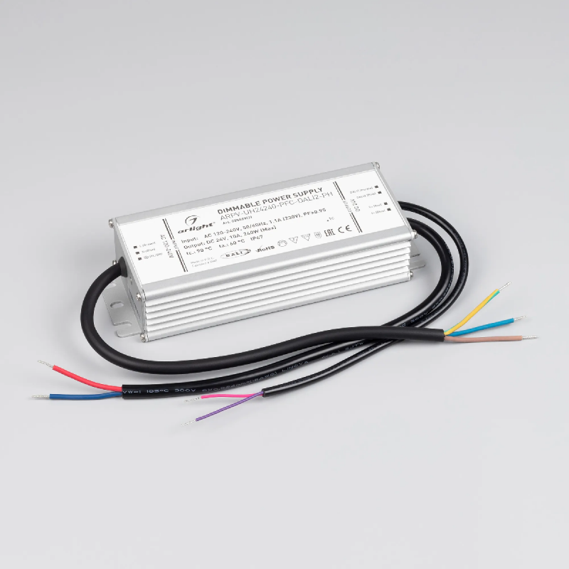 Блок питания ARPV-UH24240-PFC-DALI2-PH (24V, 10.0A, 240W) (Arlight, IP67 Металл, 7 лет) 025689(2)