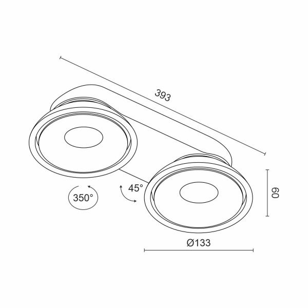 Накладной поворотный светодиодный светильник Ledron ORBIT SLIM 2 Black