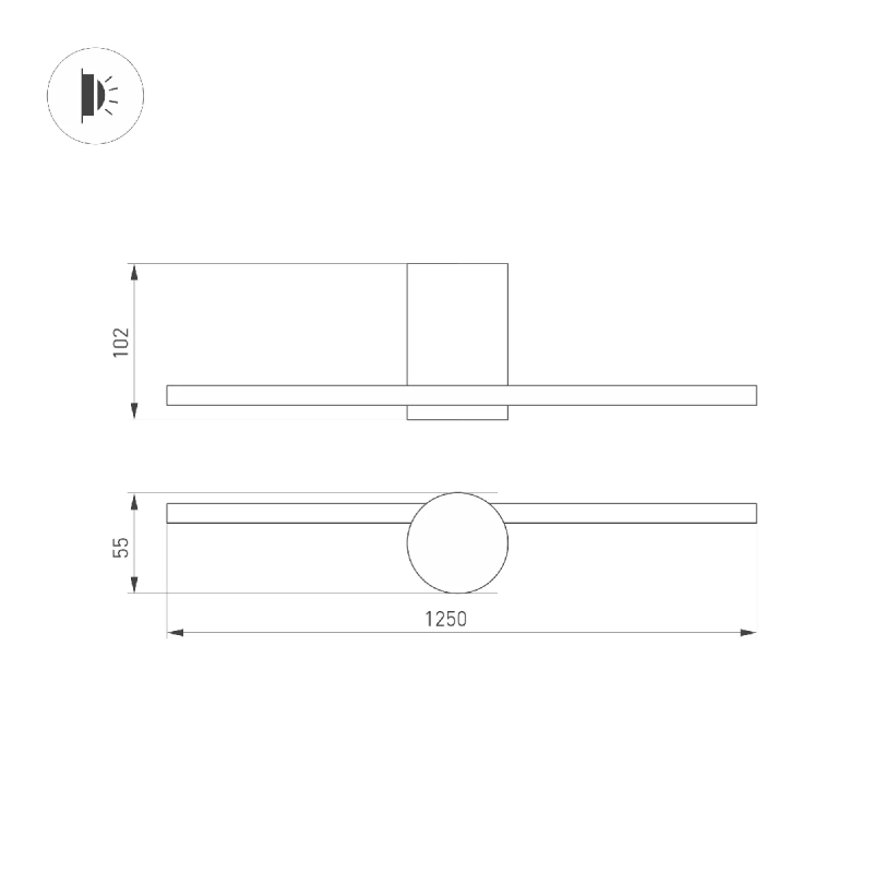 Светильник SP-VINCI-M-S1200x55-12W Warm3000 (BK, 110 deg, 230V) (Arlight, IP20 Металл, 3 года) 036931