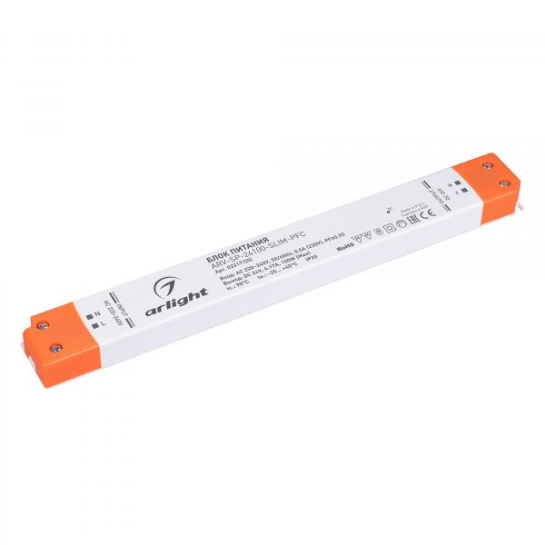 Блок питания ARV-SP-24100-SLIM-PFC (24V, 4.17A, 100W) (Arlight, IP20 Пластик, 5 лет) 022171(5)