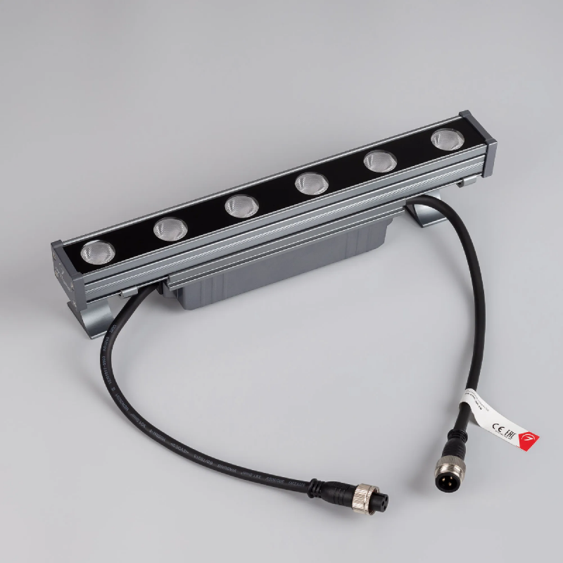 Линейный прожектор AR-LINE-300-6W Warm2700 (GR, 15x60 deg, 230V) (Arlight, IP65 Металл, 3 года) 051767