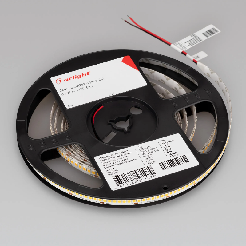Светодиодная лента UL-A252-10mm 24V Day4000 (11 W/m, IP20, 5m) (Arlight, 7 лет) 042317