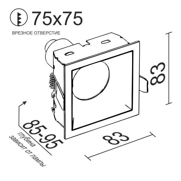 Встраиваемый светильник под сменную лампу Ledron RISE KIT1 Gold-Black