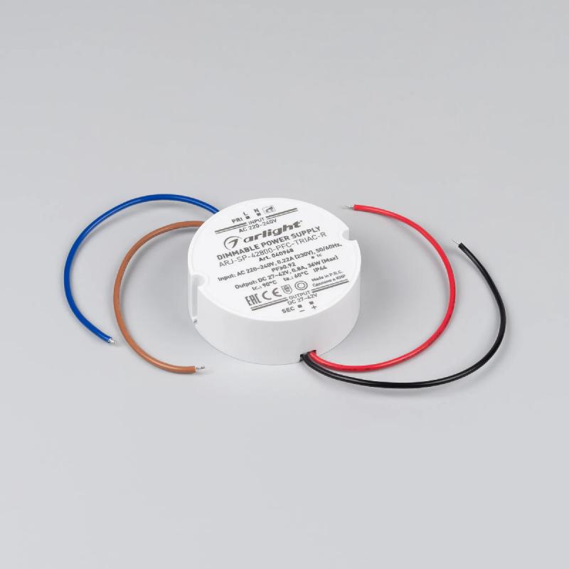 Блок питания ARJ-SP-42800-PFC-TRIAC-R (36W, 27-42V, 800mA) (Arlight, IP44 Пластик, 5 лет) 040968