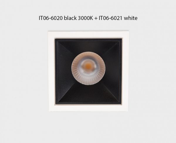 IT06-6020 black 3000K + IT06-6021 black светильник встраиваемый