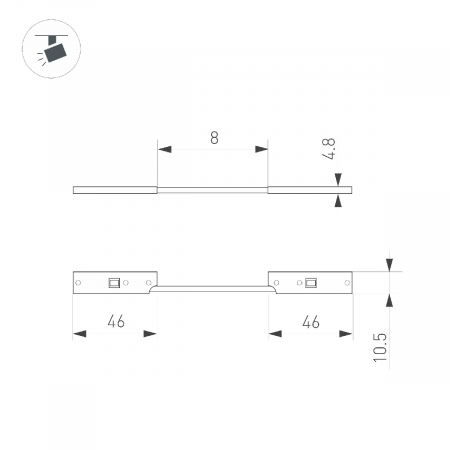 Коннектор гибкий MAG-MICROCOSM-CON-FLEX-POWER (BK) (Arlight, IP20 Пластик) 043240