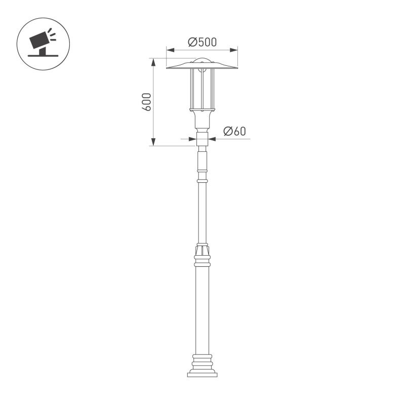 Светильник OXOR-SHADL-C-500x600-35W Day4000 (BK-ST, 120 deg, 230V) IP65 (Arlight, -) 052468