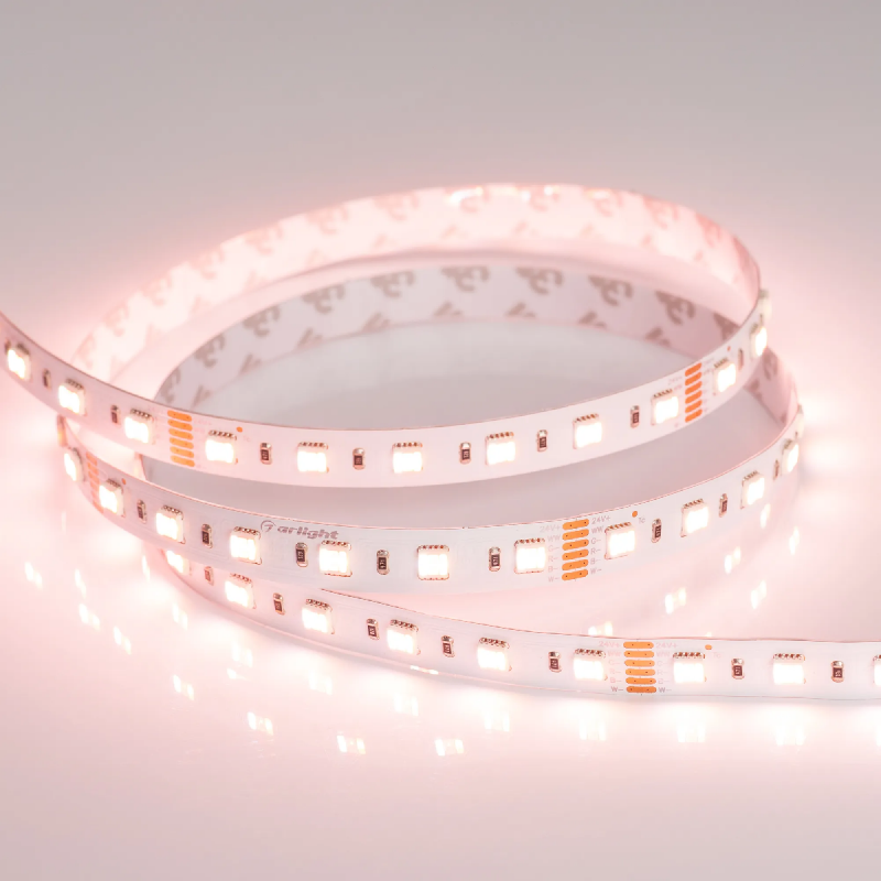 Светодиодная лента RT 2-5000 24V RGBW-MIX 12mm (5060-One, 60 LED/m, LUX) (Arlight, 20 Вт/м, IP20) 026363
