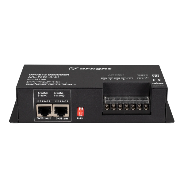 Декодер ARL-7022-DMX (12-24V, 4x8A, DMX512, XLR3) (Arlight, IP20 Металл, 3 года) 027145