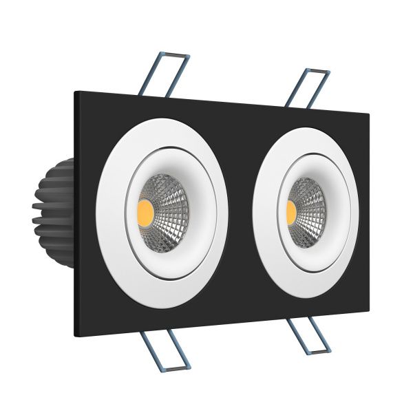 Встраиваемый поворотный светодиодный светильник Ledron LH07SB-R SQ2 Black-White 4000K TRIAC