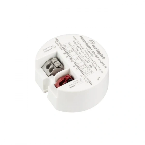 Блок питания ARJ-SP-21-PFC-R (21W, 15-42V, 0.45-0.5A) (Arlight, IP20 Пластик, 5 лет) 048771