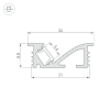 Профиль SL-BEVEL-W21-F-2000 ANOD BLACK (Arlight, Алюминий) 048997