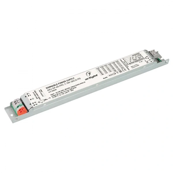 Блок питания ARJ-SP-60-PFC-1-10V-DALI2-PD (60W, 9-58V, 0.7-1.4A) (Arlight, IP20 Металл, 5 лет) 036285