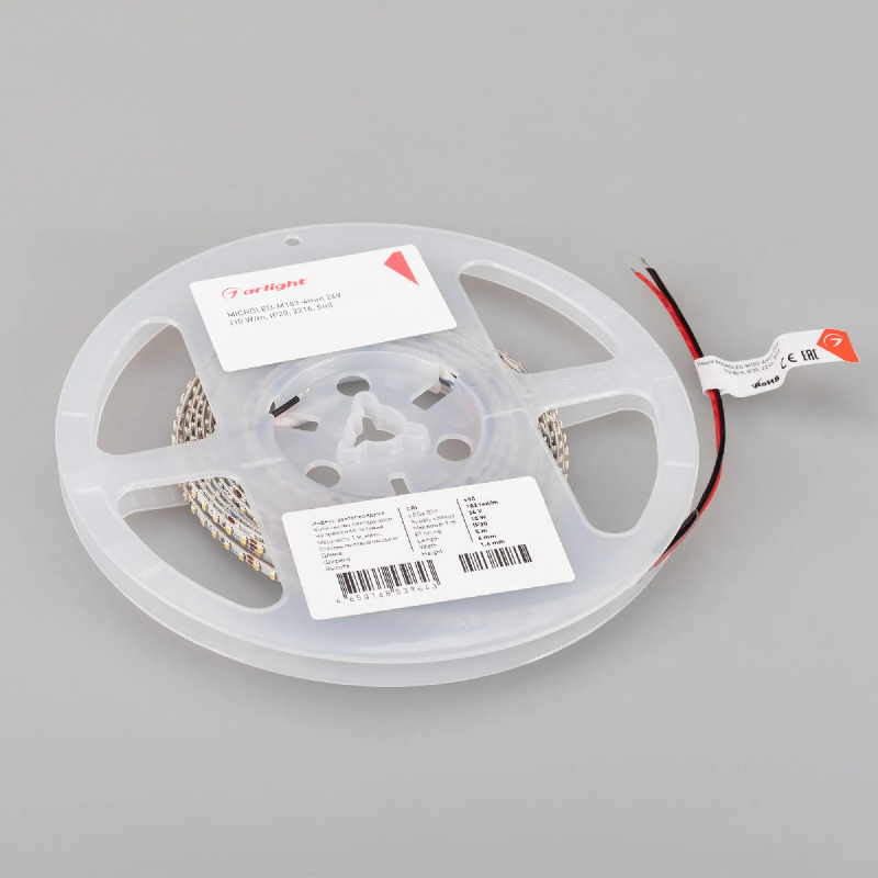 Светодиодная лента MICROLED-M182-4mm 24V Warm3500 (10 W/m, IP20, 2216, 5m) (Arlight, узкая) 040540