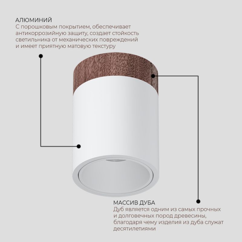 Накладной светодиодный светильник Ledron RINBOK 130 Wooden White