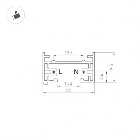 Трек LGD-2TR-TRACK-2000-BK (C) (Arlight, IP20 Металл, 3 года) 022772