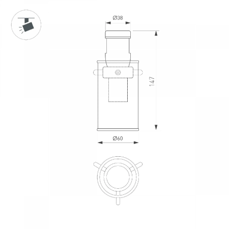 Светильник ART-APRIORI-LANTERN-C-R60-5W Warm3000 (TN, 350 deg, 48V) (Arlight, IP20 Металл, 3 года) 047792