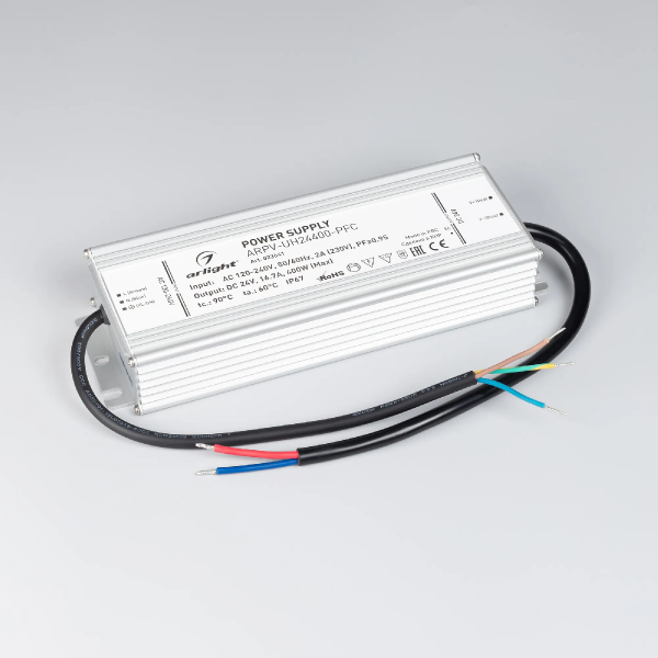 Блок питания ARPV-UH24400-PFC (24V, 16.7A, 400W) (Arlight, IP67 Металл, 7 лет) 023641