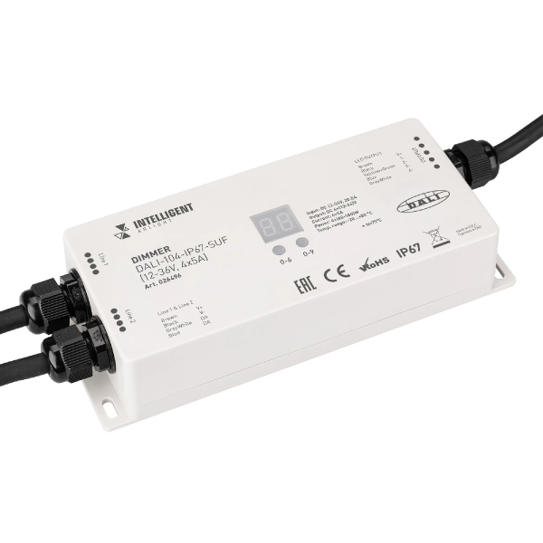 INTELLIGENT ARLIGHT Диммер DALI-104-IP67-SUF (12-36V, 4x5A) (IARL, IP67 Пластик, 3 года) 026496