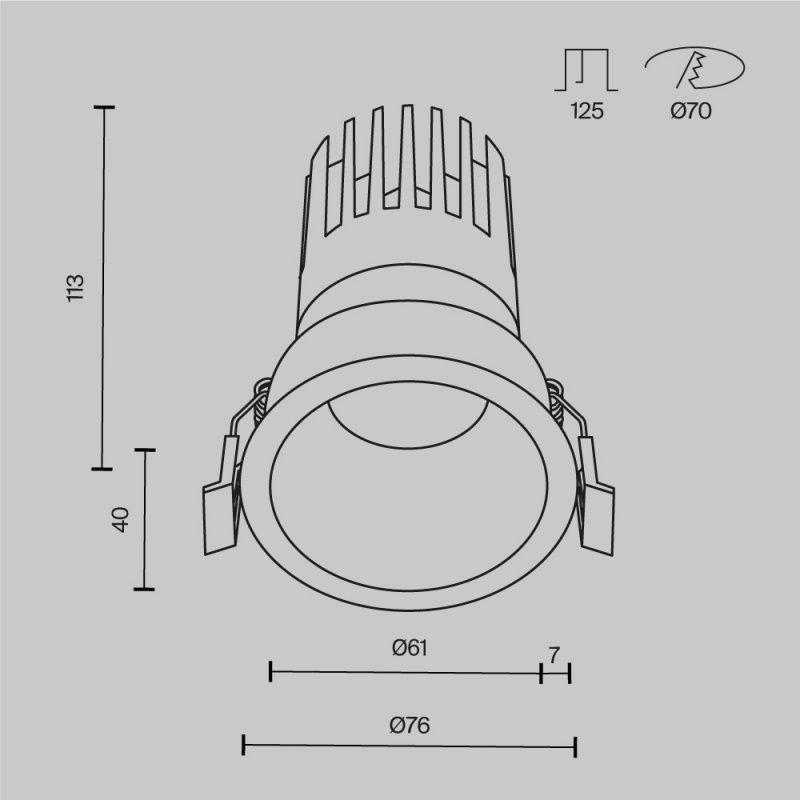 Встраиваемый светильник Technical DL118-15W-2.7K-W