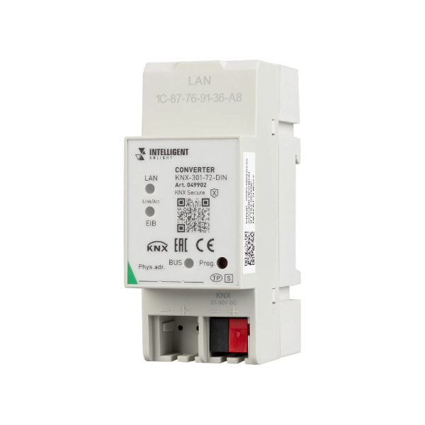 INTELLIGENT ARLIGHT Конвертер KNX-301-72-DIN Grey (BUS, RJ-45, KNX-IP) (IARL, IP20 Пластик, 2 года) 049902