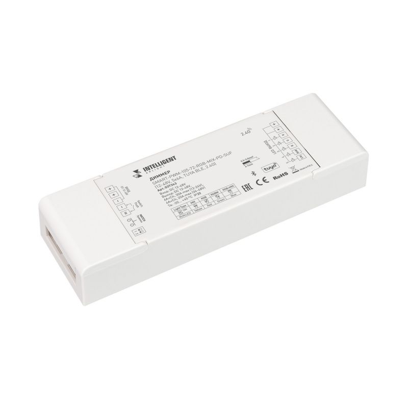 INTELLIGENT ARLIGHT Диммер SMART-PWM-105-72-RGB-MIX-PD-SUF (12-48V, 5x6A, TUYA BLE, 2.4G) (IARL, Контроллер) 037343