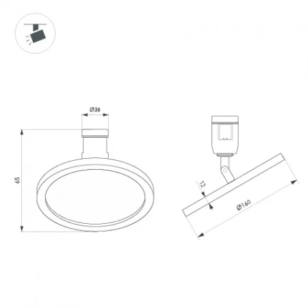 Светильник ART-APRIORI-PLATO-TURN-R160-12W Day4000 (GD, 120 deg, 48V) (Arlight, IP20 Металл, 3 года) 044906