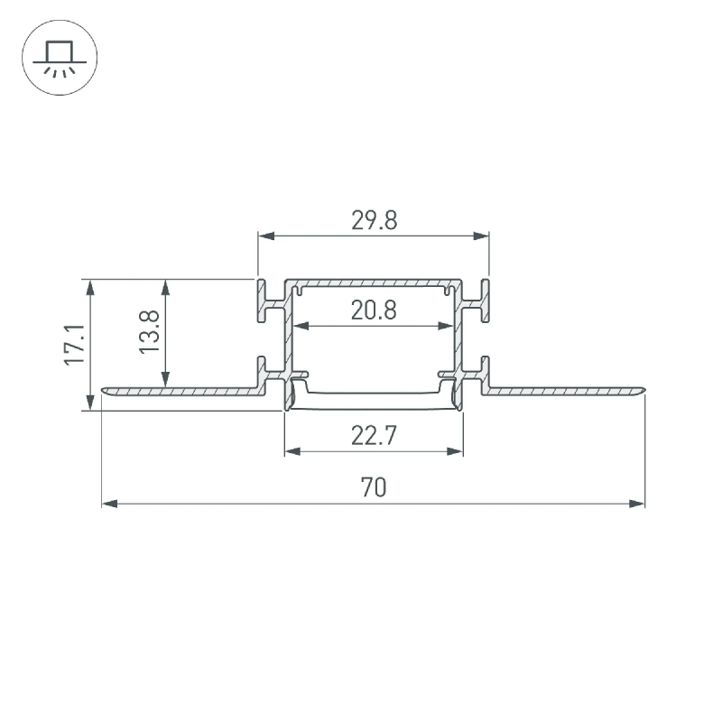 Профиль FANTOM-BENT-W23-SIDE-2000 ANOD (Arlight, Алюминий) 040331